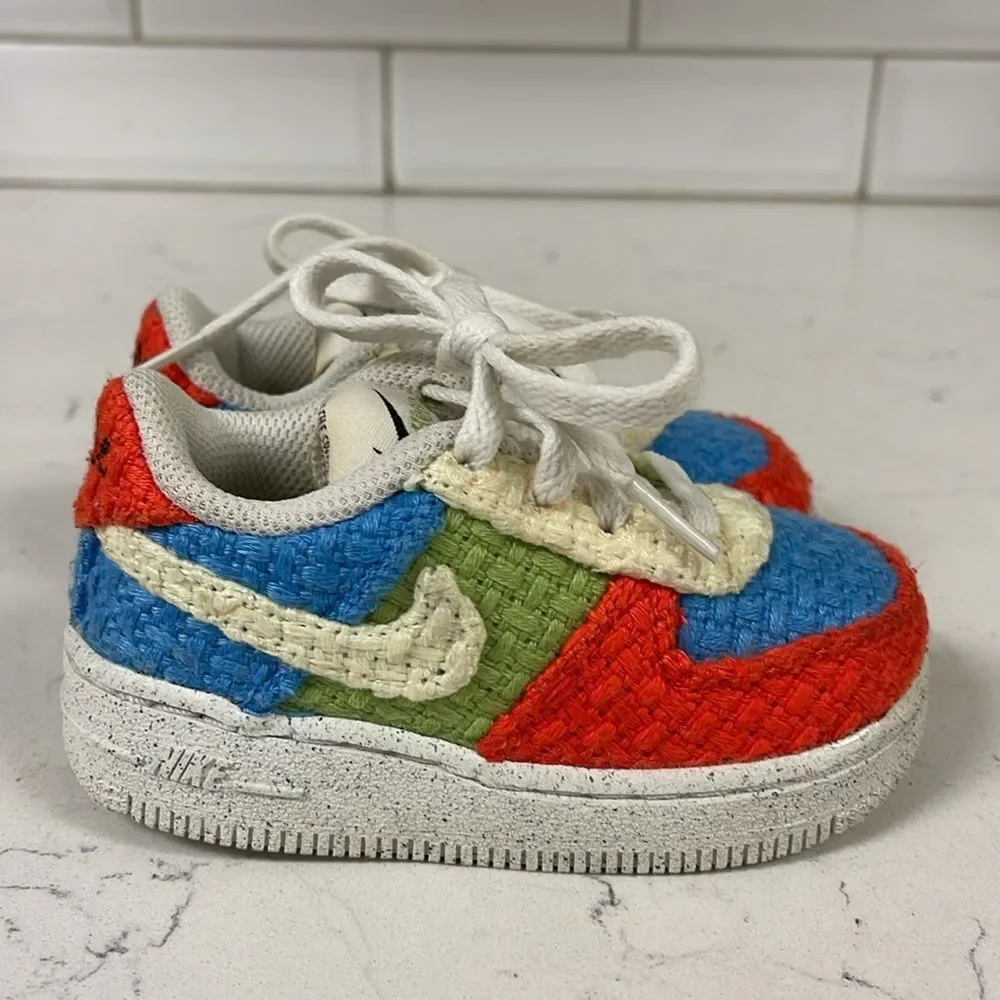 NIKE FORCE 1 LOW LV8 NEXT NATURE TD 'HEMP - MULTI' SIZE 6 C TODDLER DV2194 400